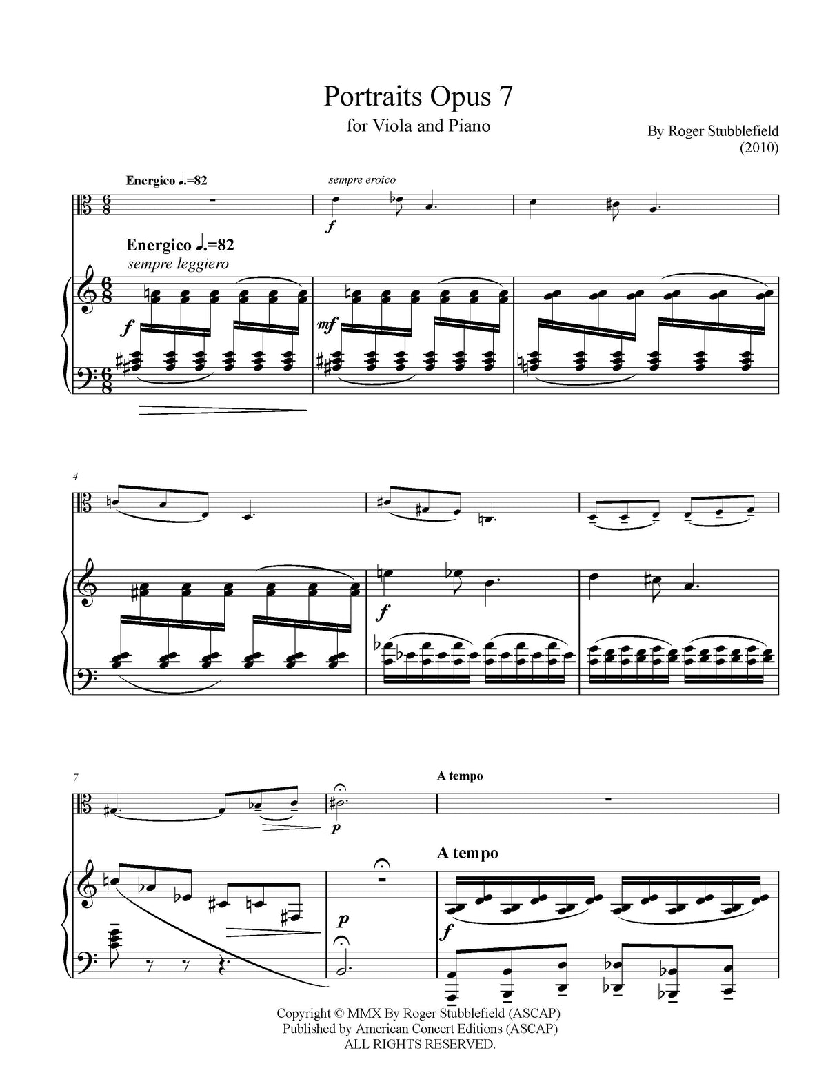 Stubblefield: Portraits, Op. 7