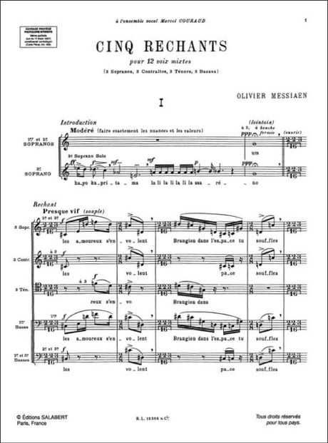 Messiaen: Cinq rechants