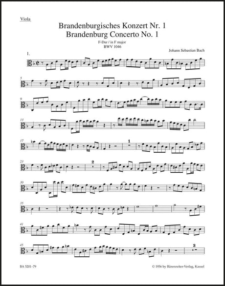 Bach: Brandenburg Concerto No. 1 and Original Version "Sinfonia" in F Major, BWV 1046 and 1046a (Urtext)