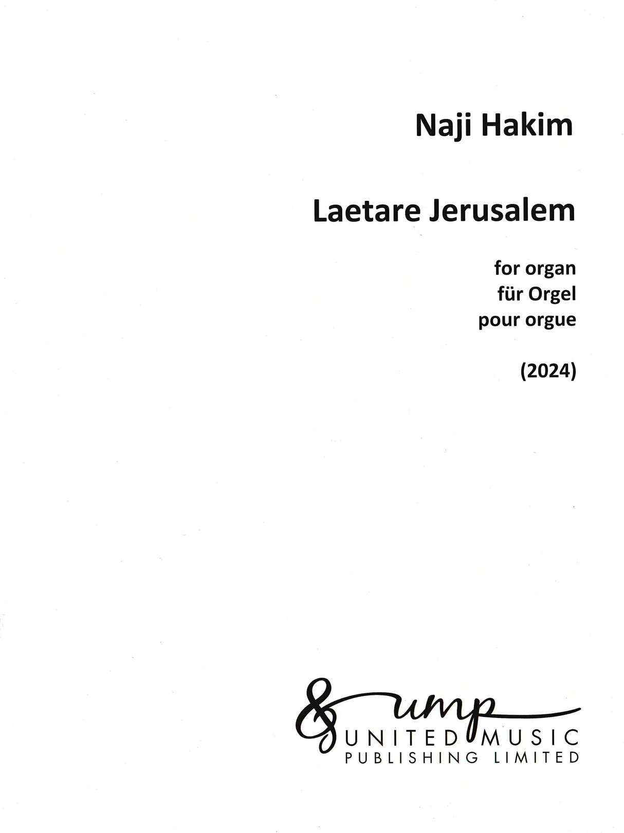Hakim: Laetare Jerusalem