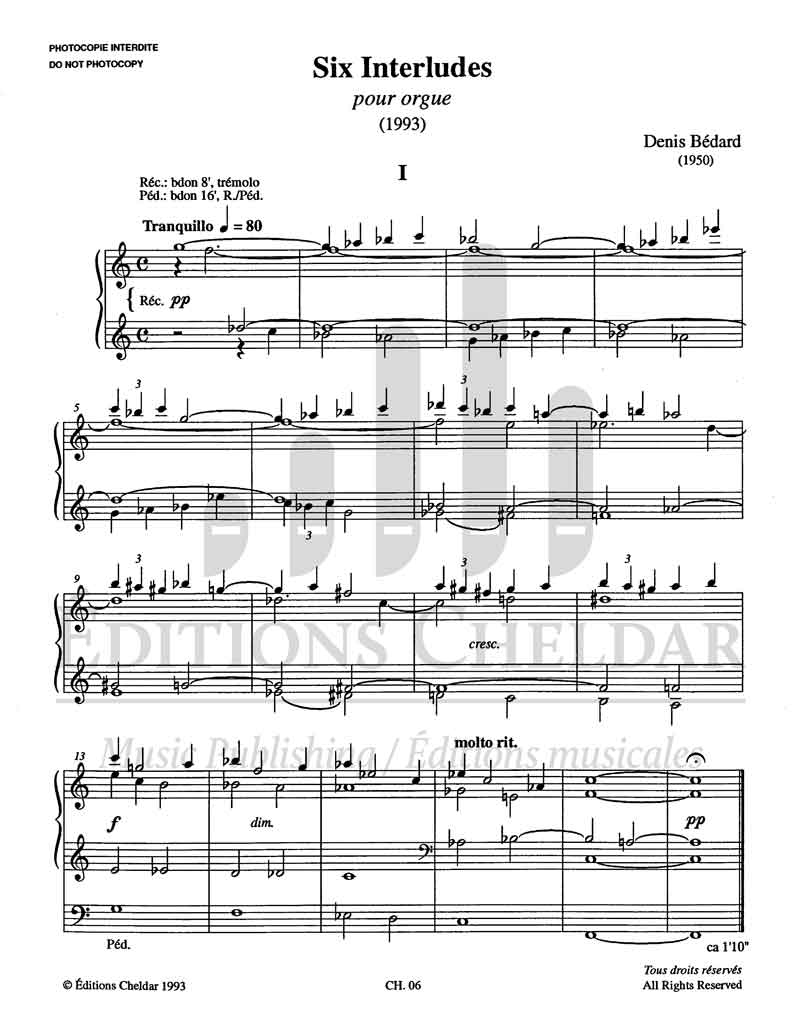 Bédard: 6 Interludes