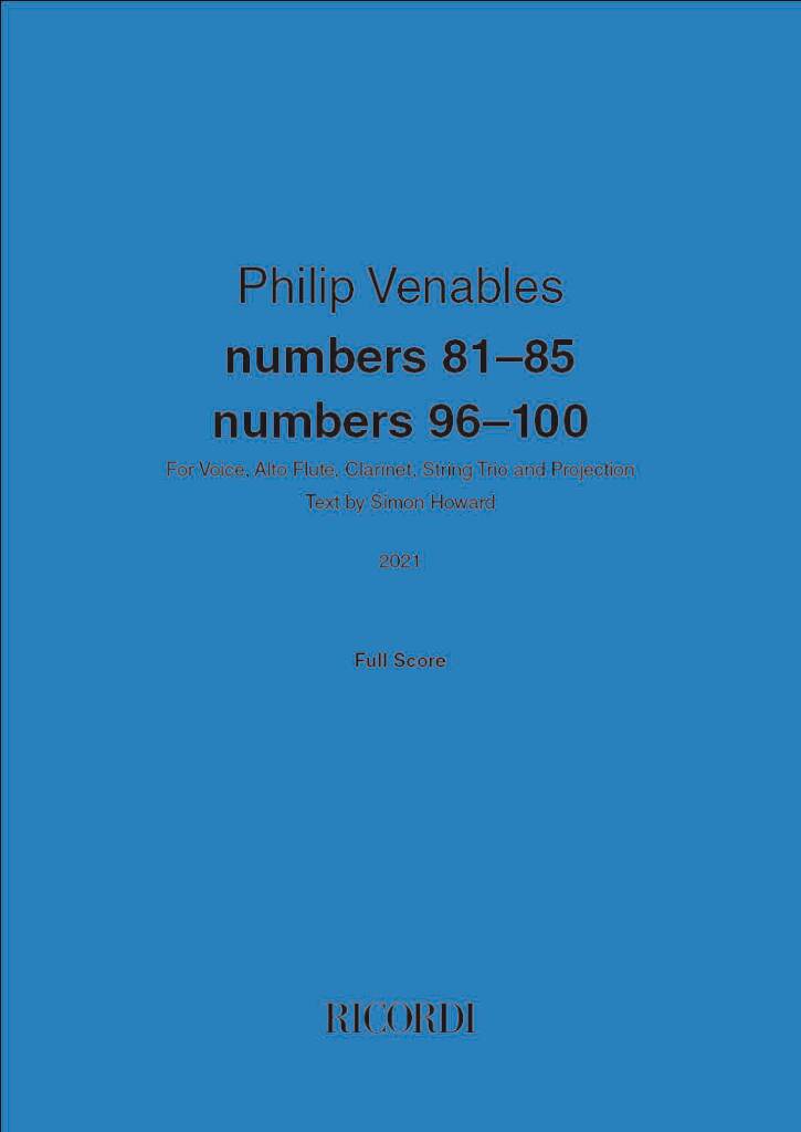Venables: numbers 81-85; numbers 96-100
