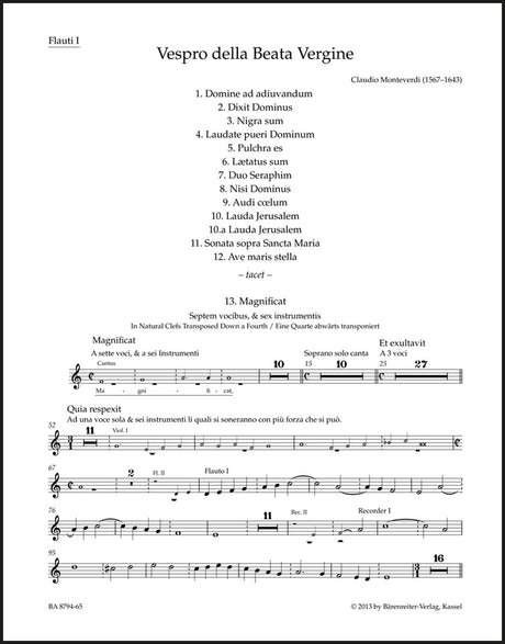 Monteverdi: Vespro della Beata Vergine