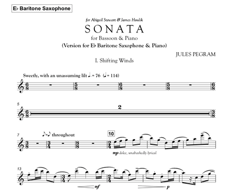 Pegram: Bassoon Sonata (arr. for baritone sax & piano)