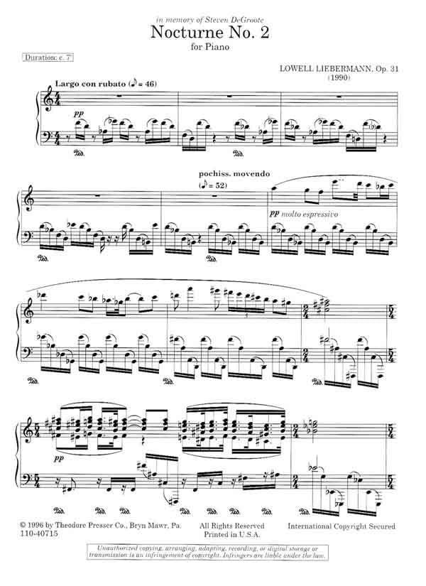 Liebermann: Nocturne No. 2, Op. 31