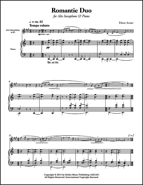 Armer: Romantic Duo (arr. for alto sax & piano)