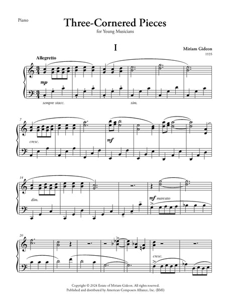 Gideon: Three-Cornered Pieces for Young Musicians