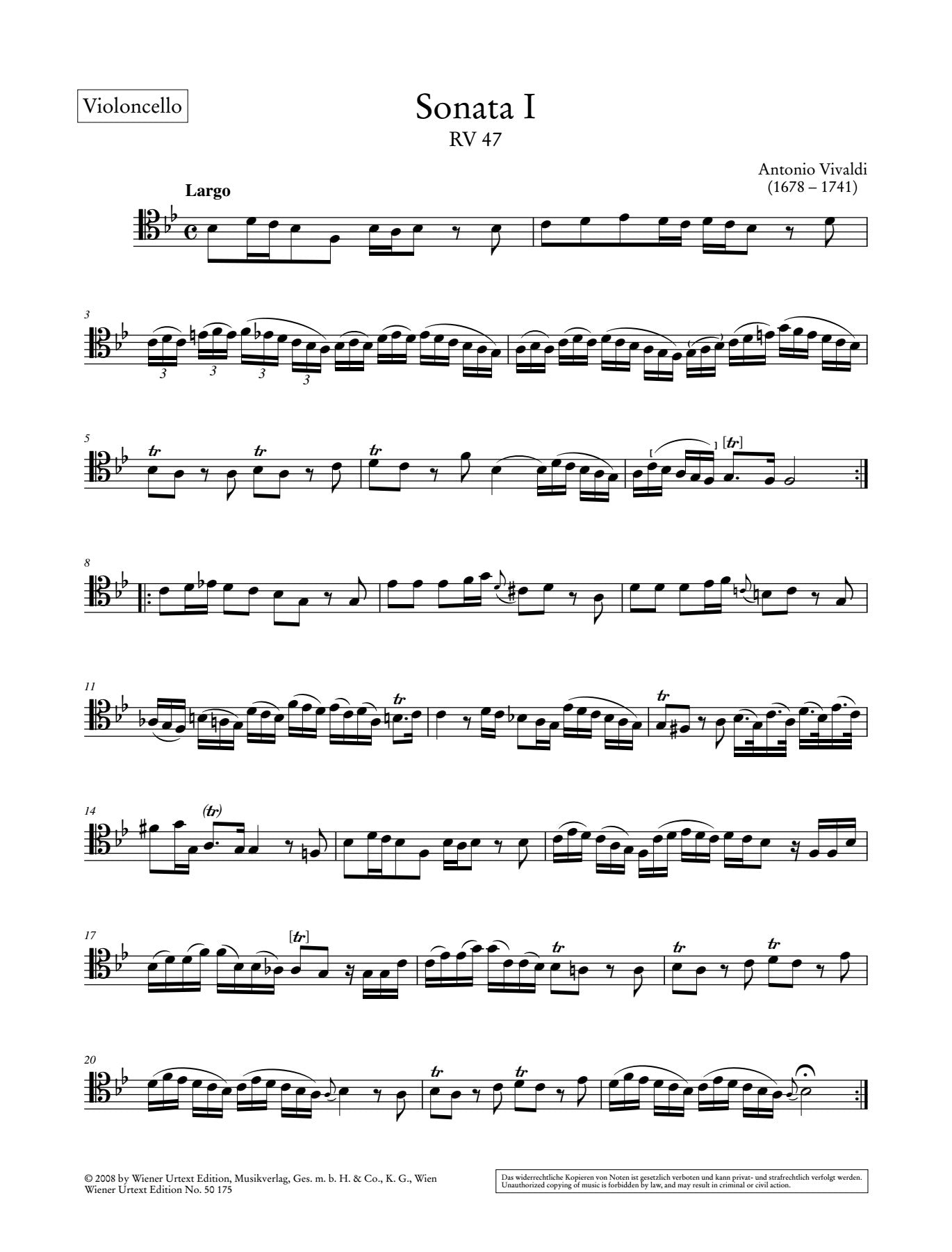Vivaldi: Complete Cello Sonatas, RV 39-47 – Ficks Music