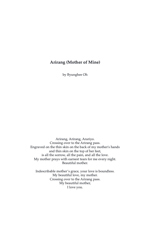 Oh: Arirang (Mother of Mine)