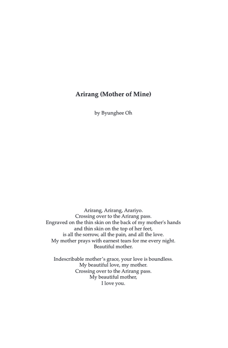 Oh: Arirang (Mother of Mine)