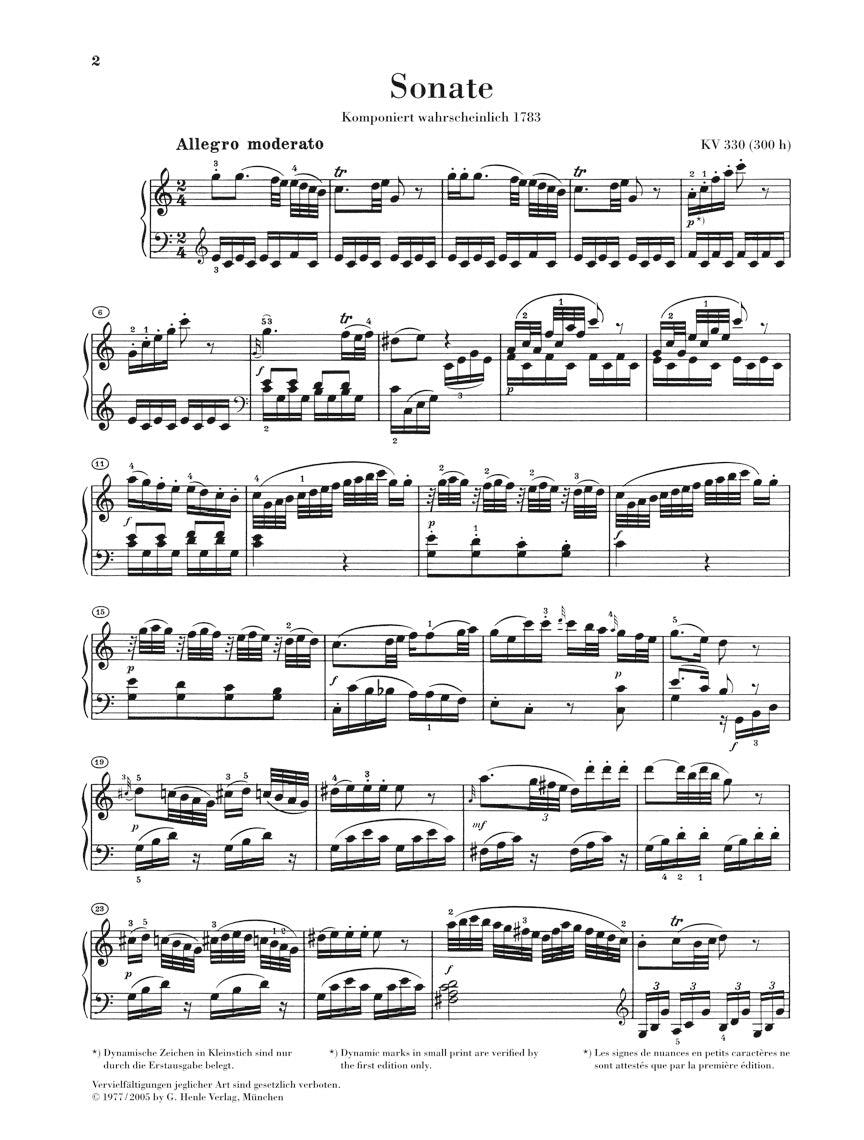 Mozart: Piano Sonata in C Major, K. 330 (300h) – Ficks Music