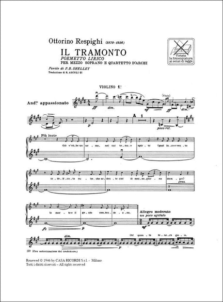 Respighi: Il Tramonto