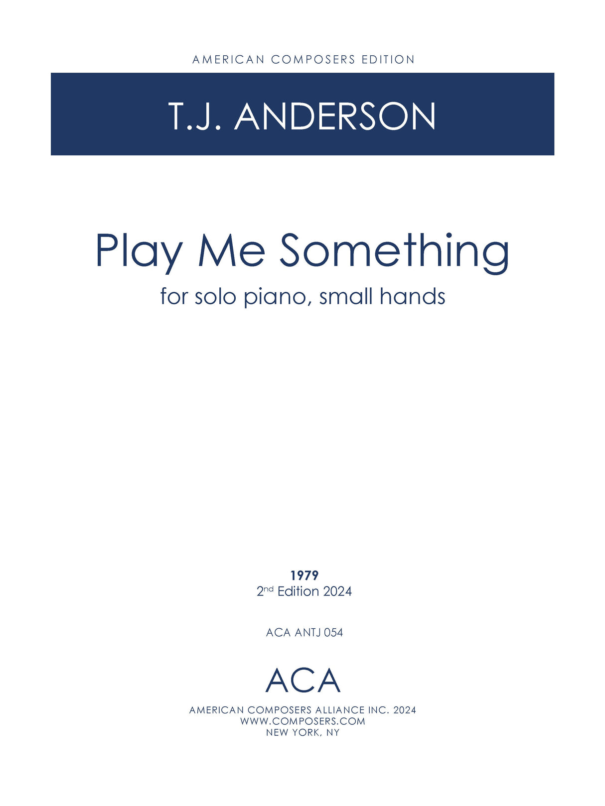 T.J. Anderson: Play Me Something