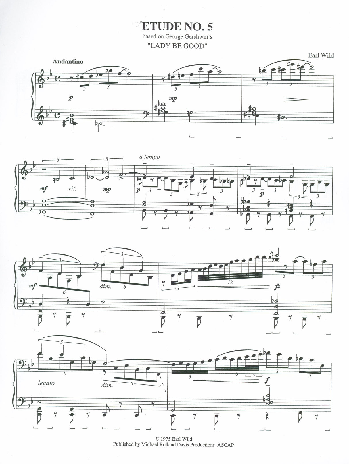 Wild: 7 Virtuoso Etudes based on Gershwin Songs