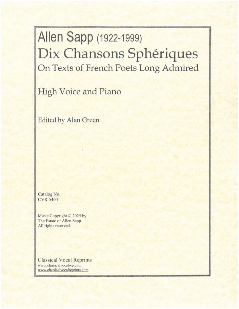 Sapp: Dix Chansons Sphériques
