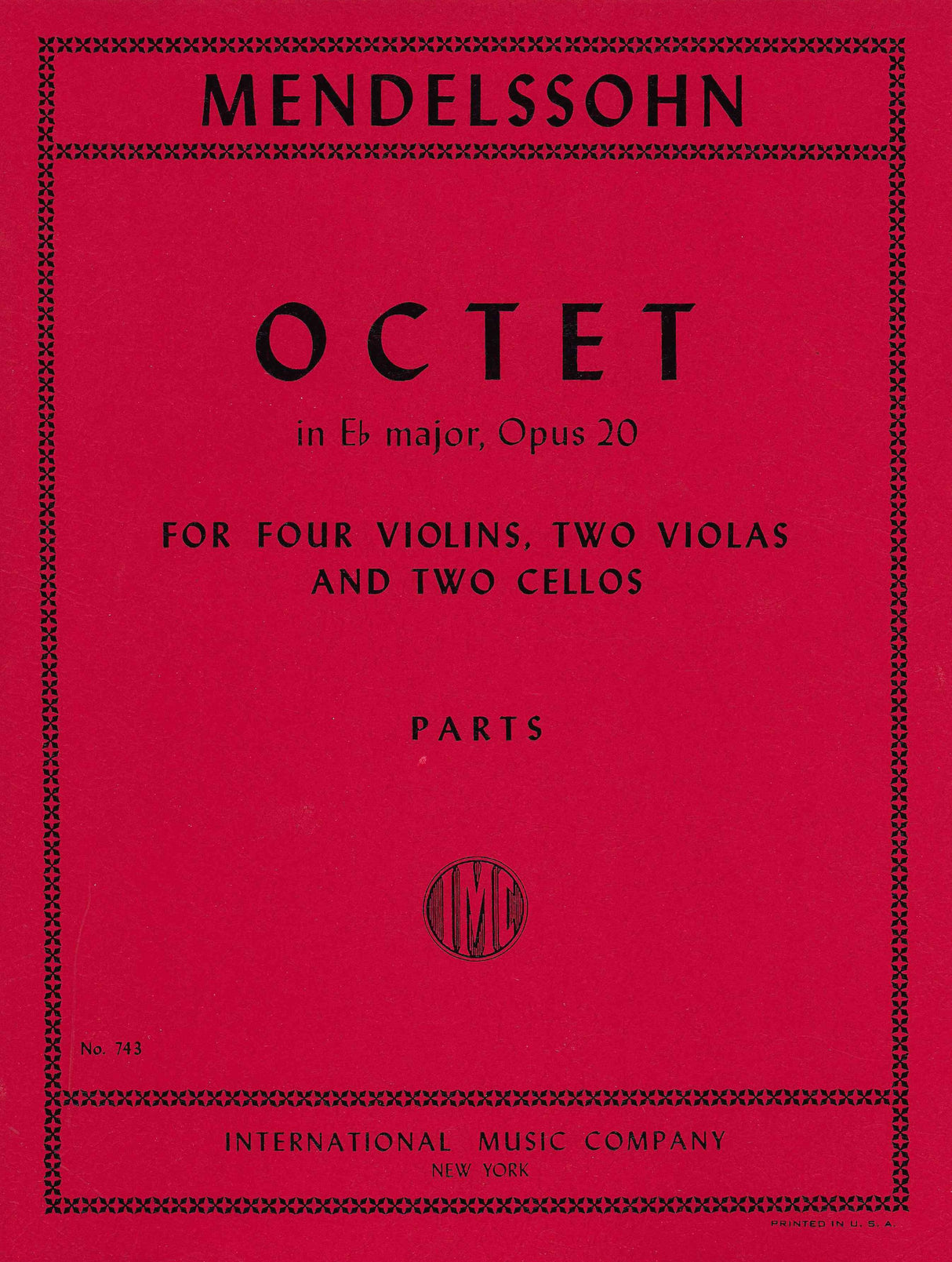 Mendelssohn: Strring Octet in E-flat Major, Op. 20