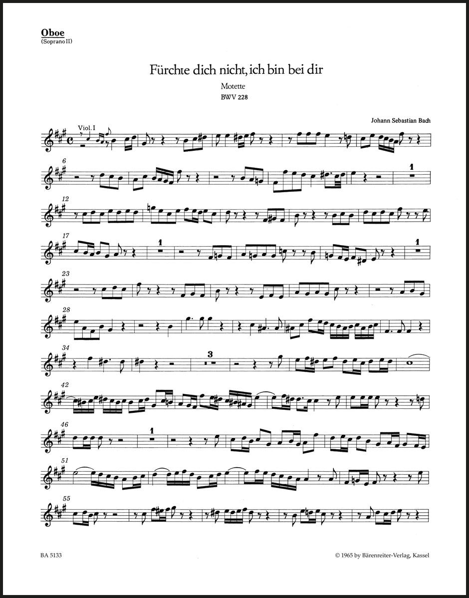 Bach: Fürchte dich nicht, ich bin bei dir, BWV 228