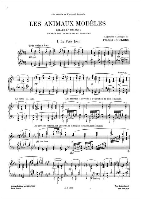 Poulenc: Les Animaux Modèles Ballet, FP 111a