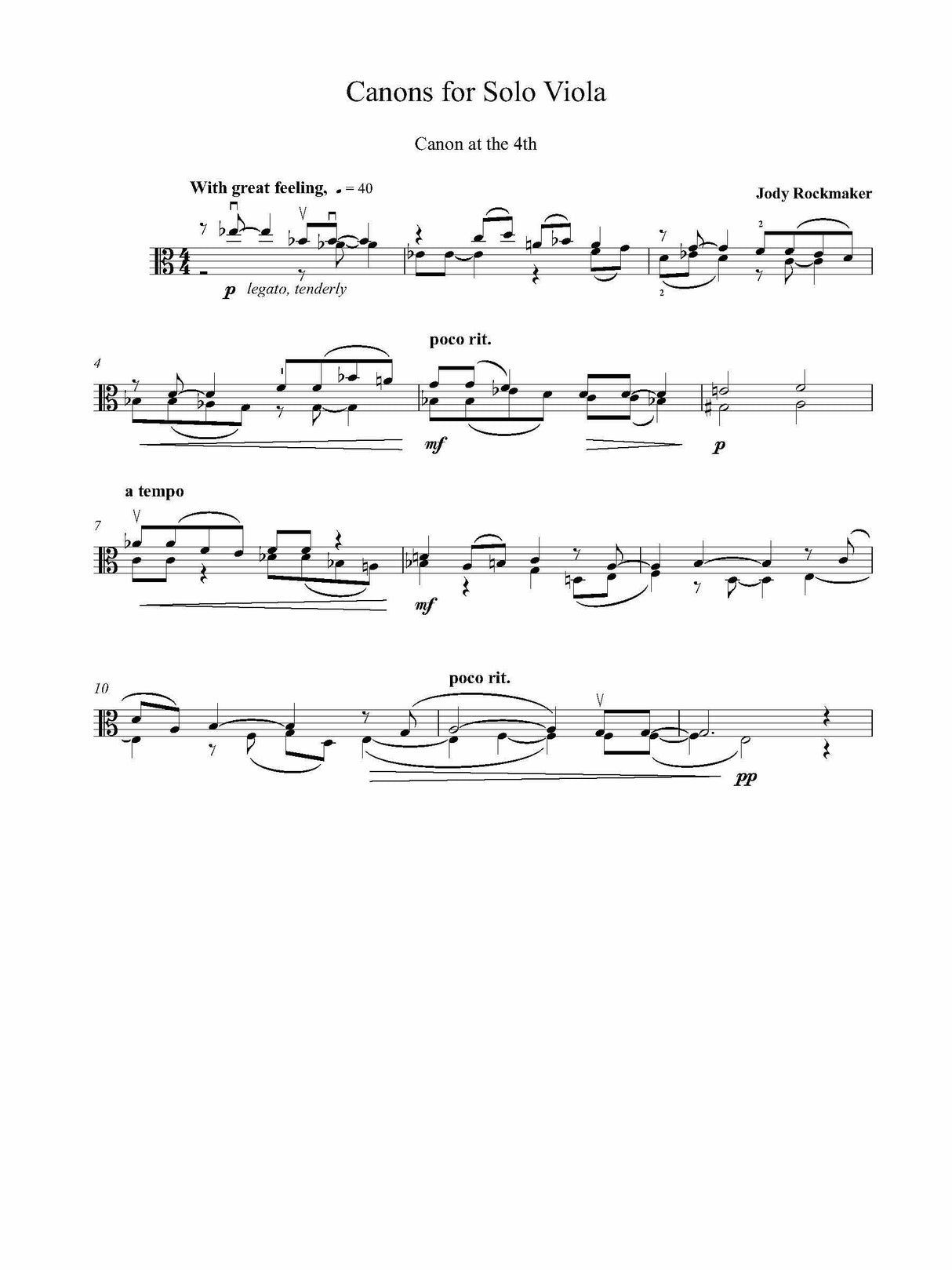 Rockmaker: Canons for Solo Viola