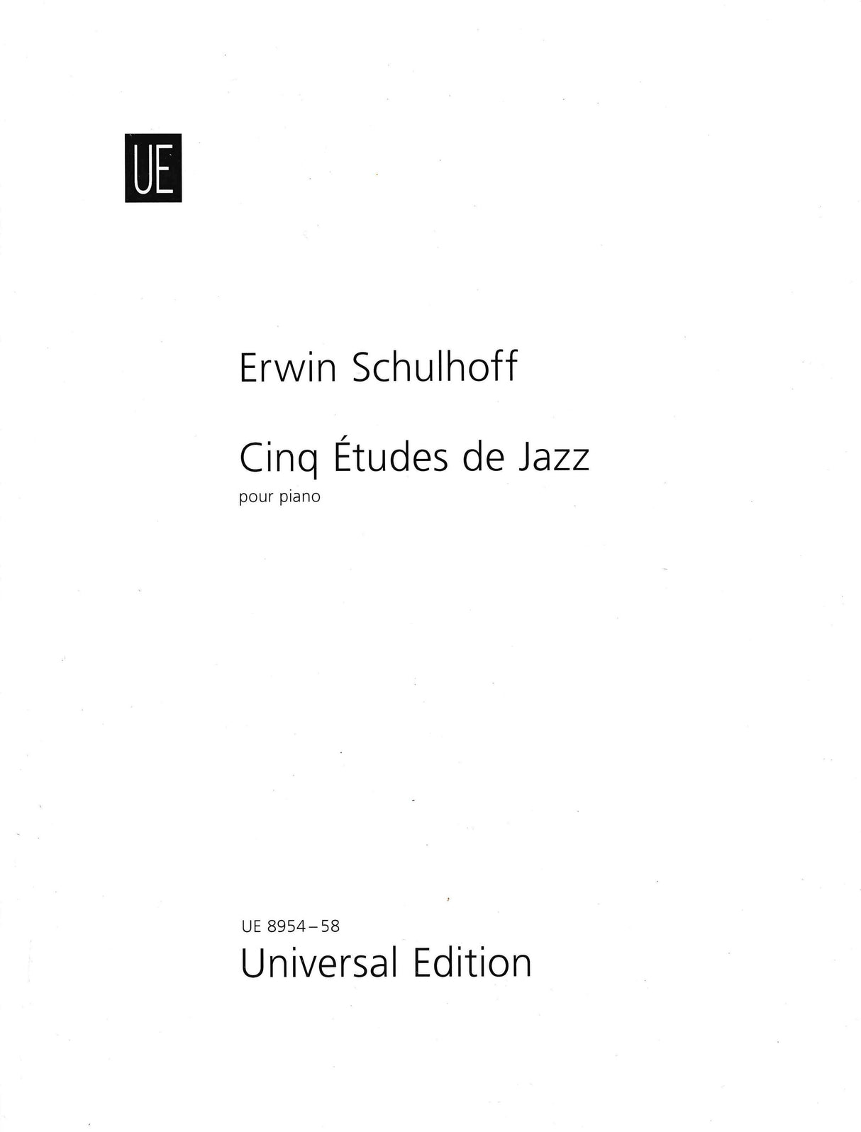 Schulhoff: 5 Études de jazz
