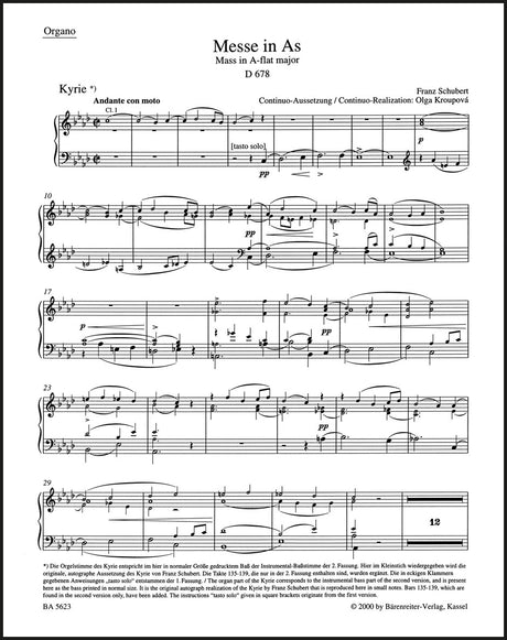 Schubert: Mass in A-flat Major, D 678
