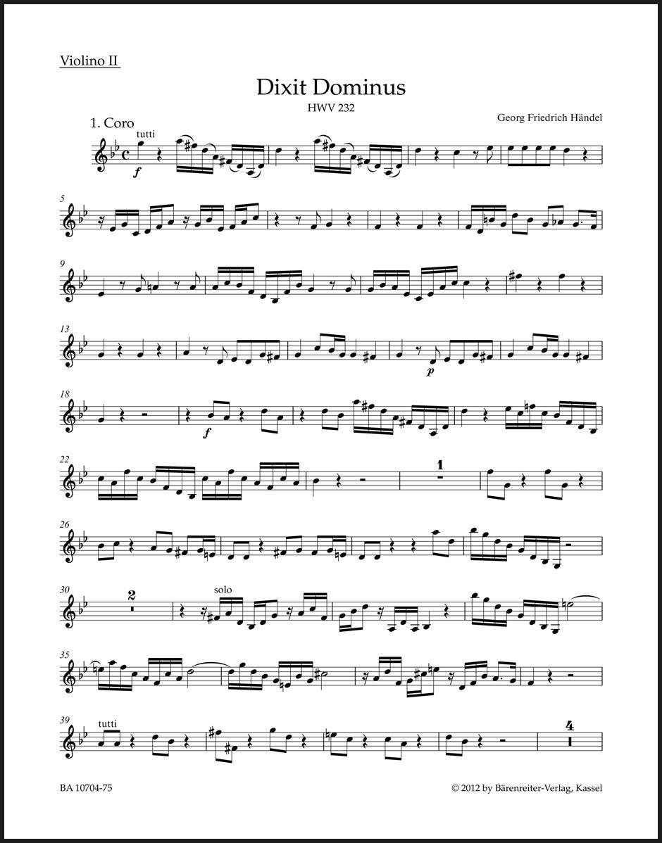 Handel: Dixit Dominus, HWV 232 – Ficks Music