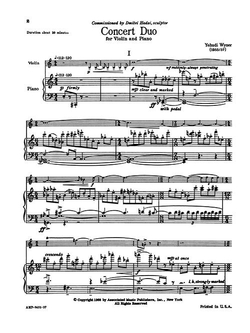 Wyner: Concert Duo
