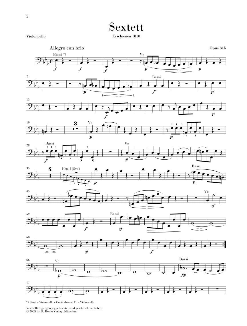 Beethoven: Sextet in E-flat Major, Op. 81b