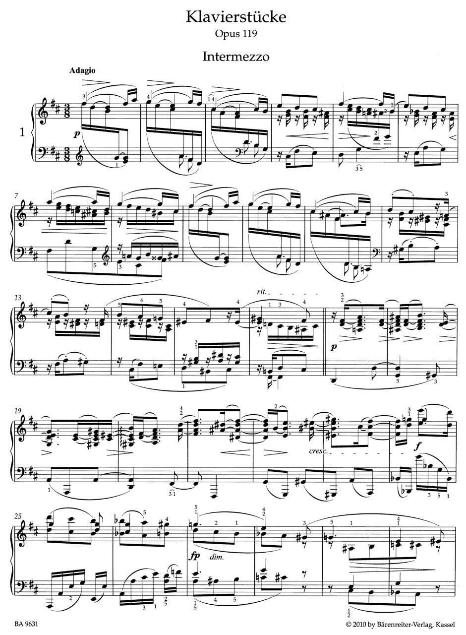 Brahms: Piano Pieces, Op. 119