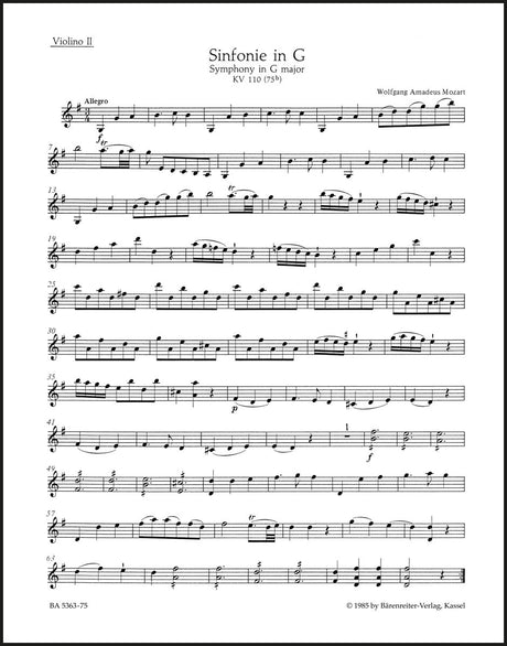 Mozart: Symphony No. 12 in G Major, K. 110 (75b)