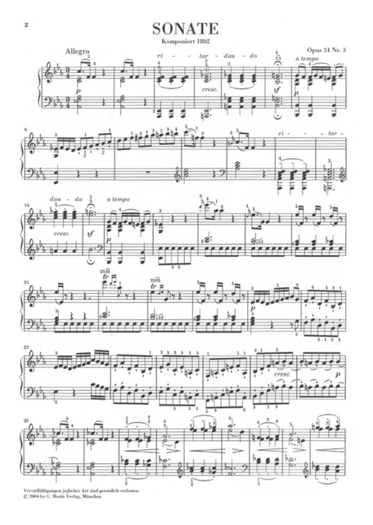 Beethoven: Piano Sonata No. 18 in E-flat Major, Op. 31, No. 3