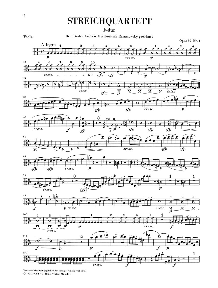 Beethoven: String Quartets II, Opp. 59, 74, 95 – Ficks Music