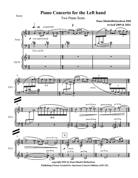 D. Richardson: Piano Concerto for the Left Hand