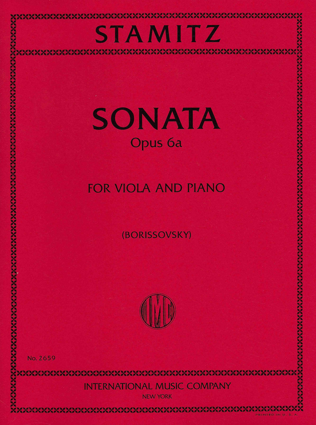 Stamitz: Sonata, Op. 6a (arr. for viola)