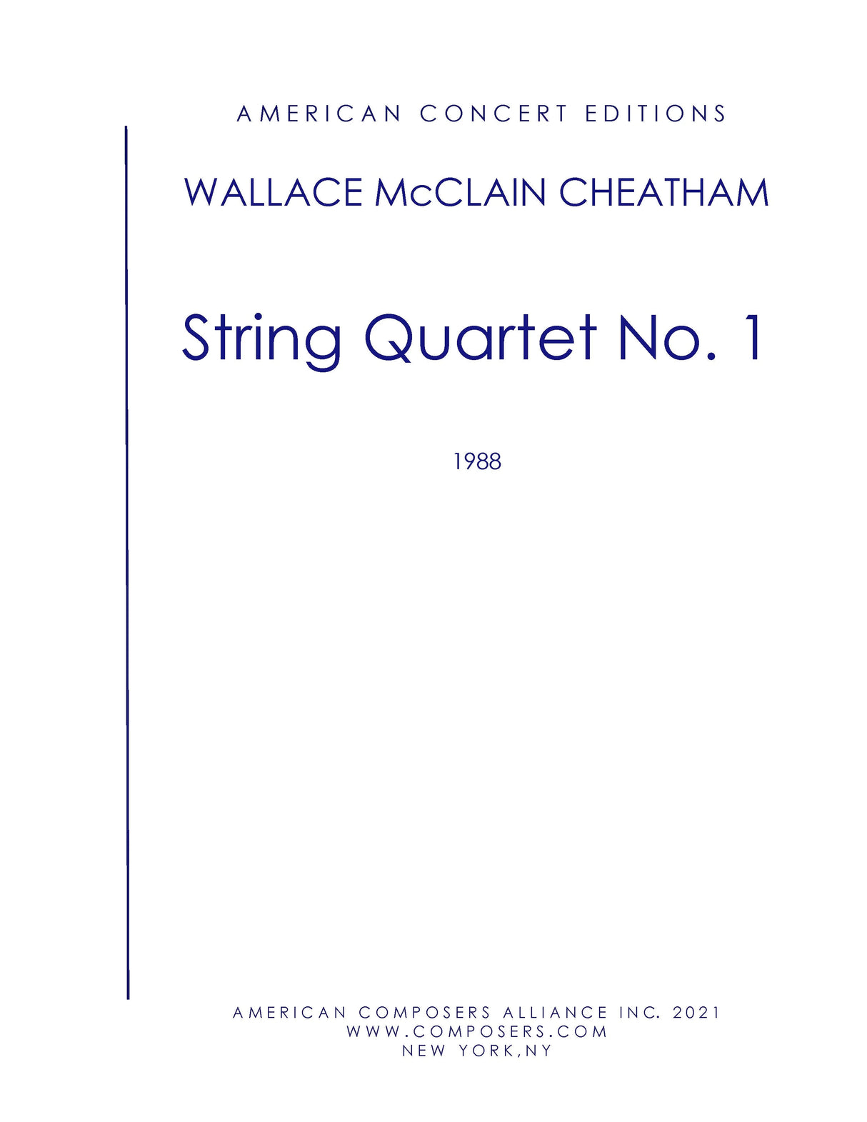 Cheatham: String Quartet No. 1