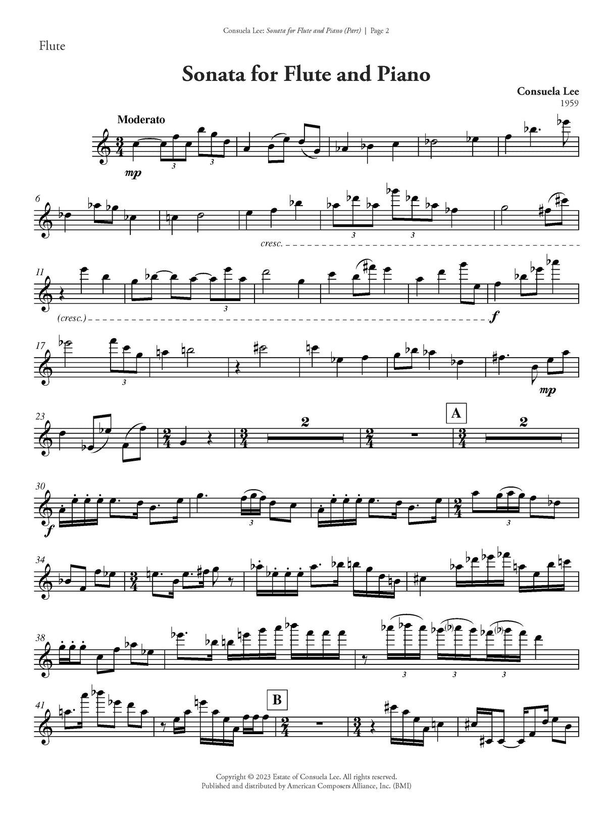 C. Lee: Flute Sonata