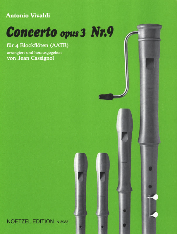 Vivaldi: L'Estro Armonico, Op. 3, No. 9, RV 230 (arr. for recorder quartet)