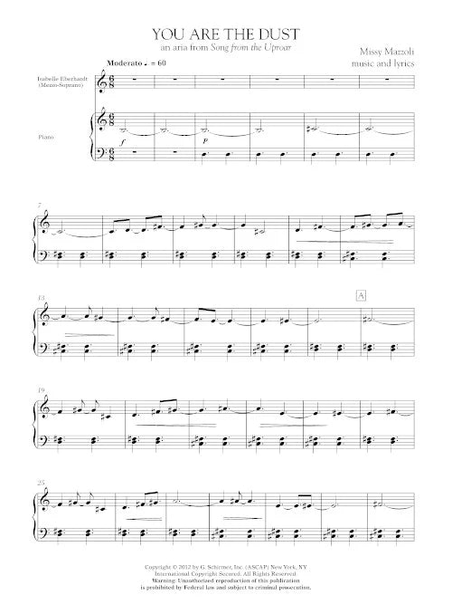 Mazzoli: You Are the Dust (Version for Mezzo & Piano)