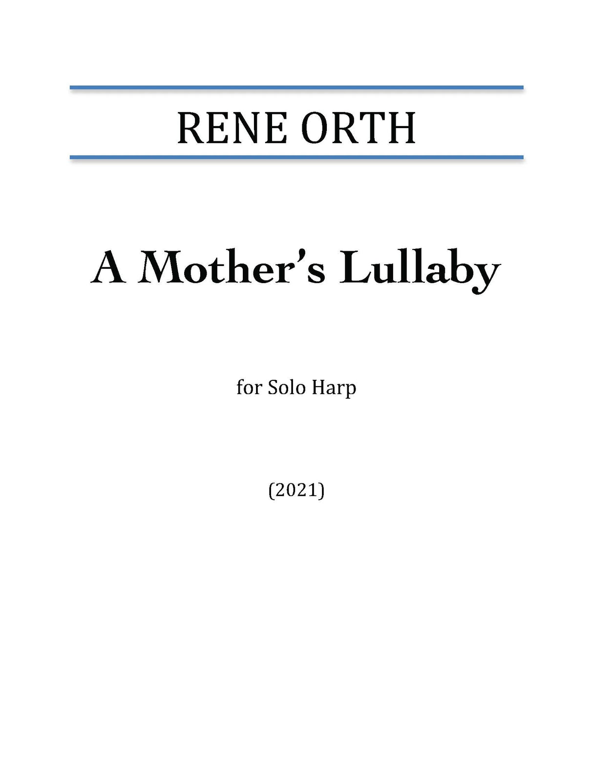 Orth: A Mother's Lullaby