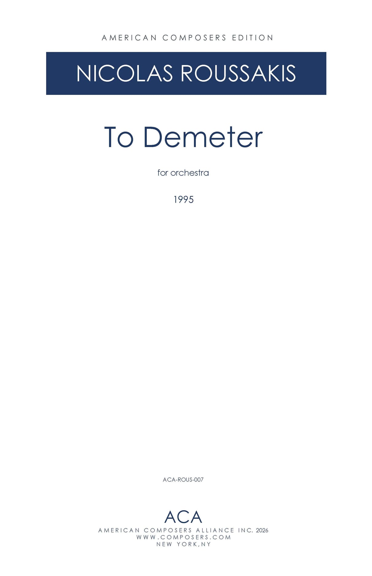 Roussakis: To Demeter
