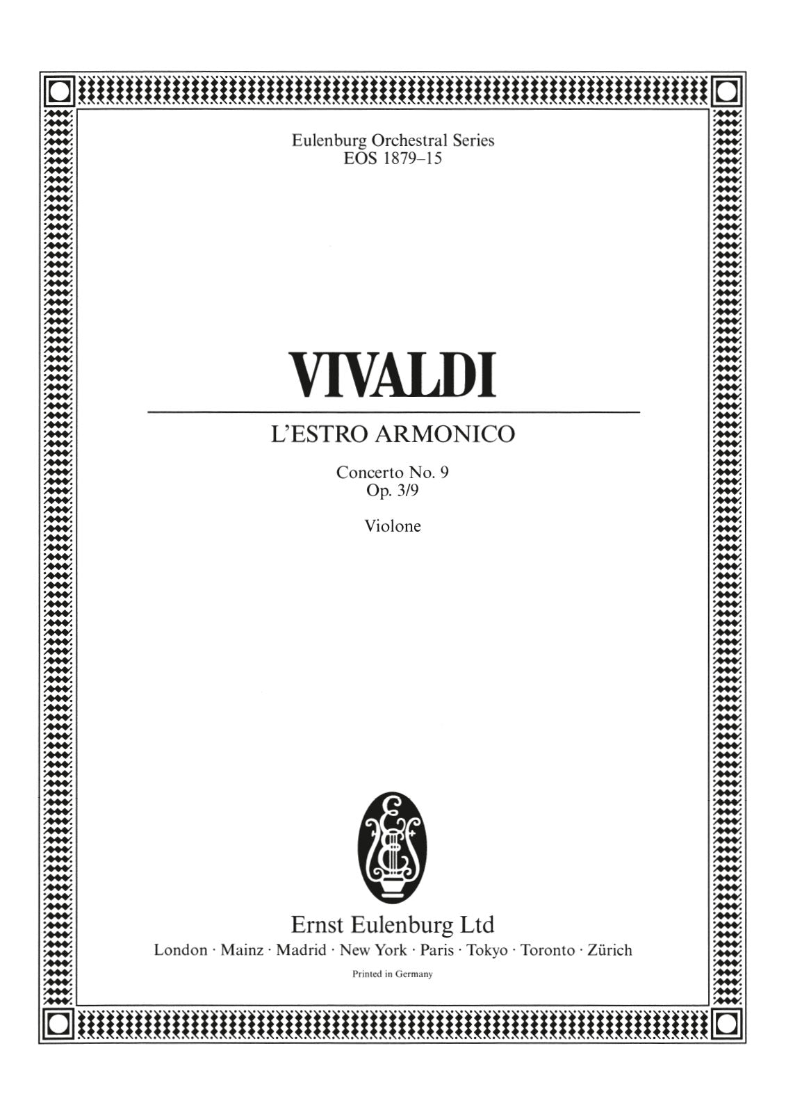 Vivaldi: L'Estro Armonico, RV 230, Op. 3, No. 9