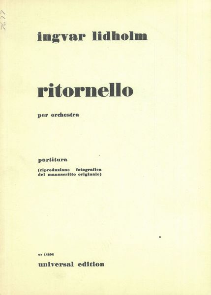 Lidholm: Ritornello