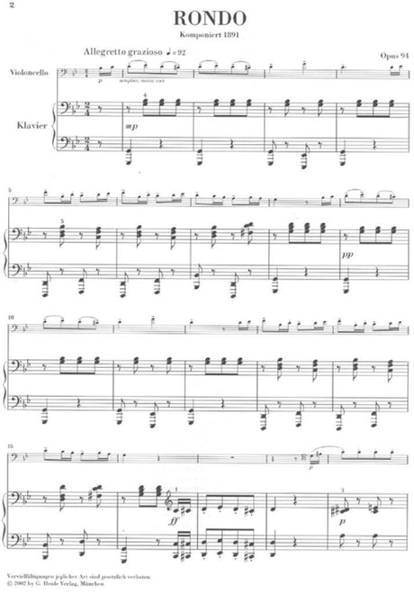 Dvořák: Rondo in G Minor, Op. 94