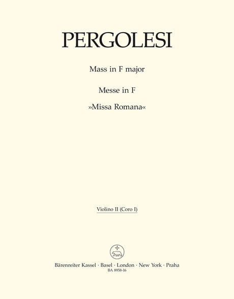 Pergolesi: Mass in F Major ("Missa Romana")