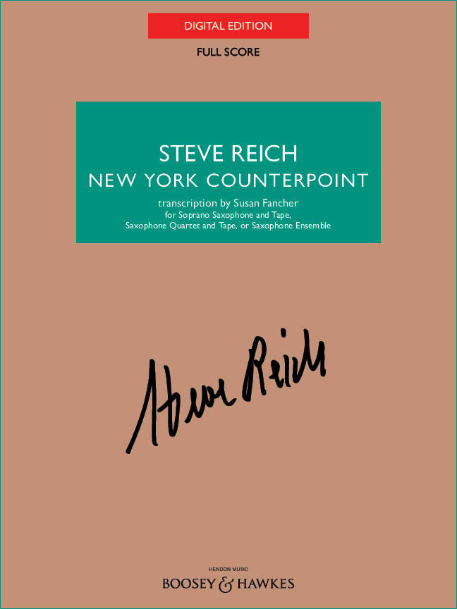 Reich: New York Counterpoint (saxophone version) - Full Score