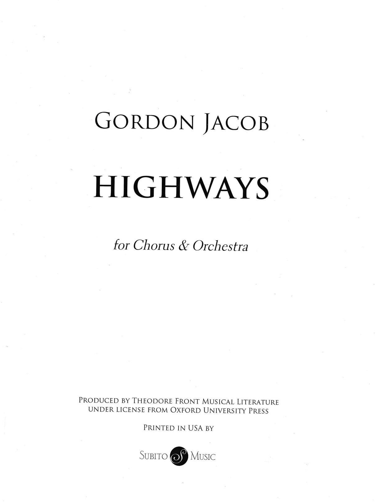 G. Jacob: Highways