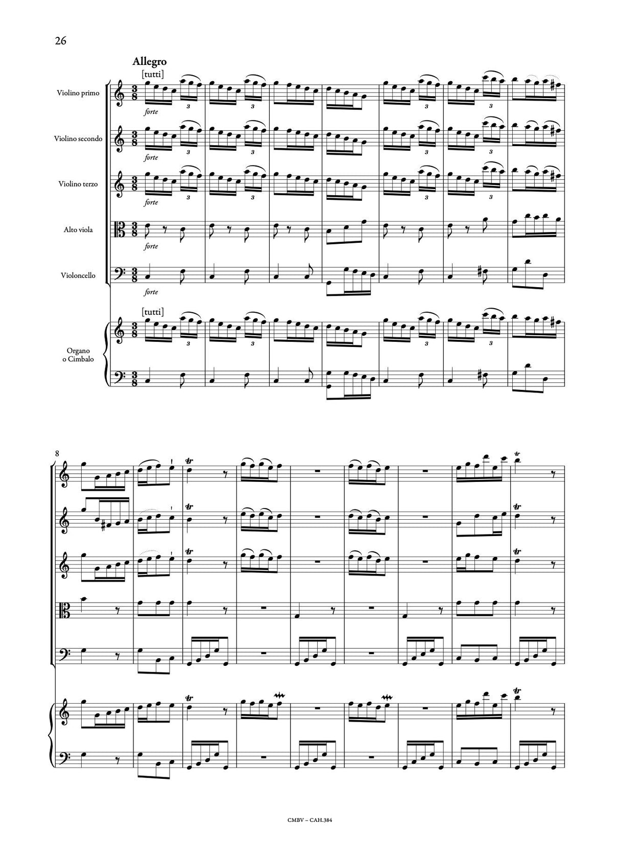 Corrette: Concerto for Violin & Organ, Op. 26, No. 4