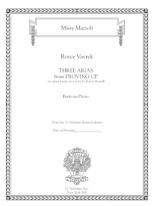 Mazzoli: 3 Arias from "Proving Up"