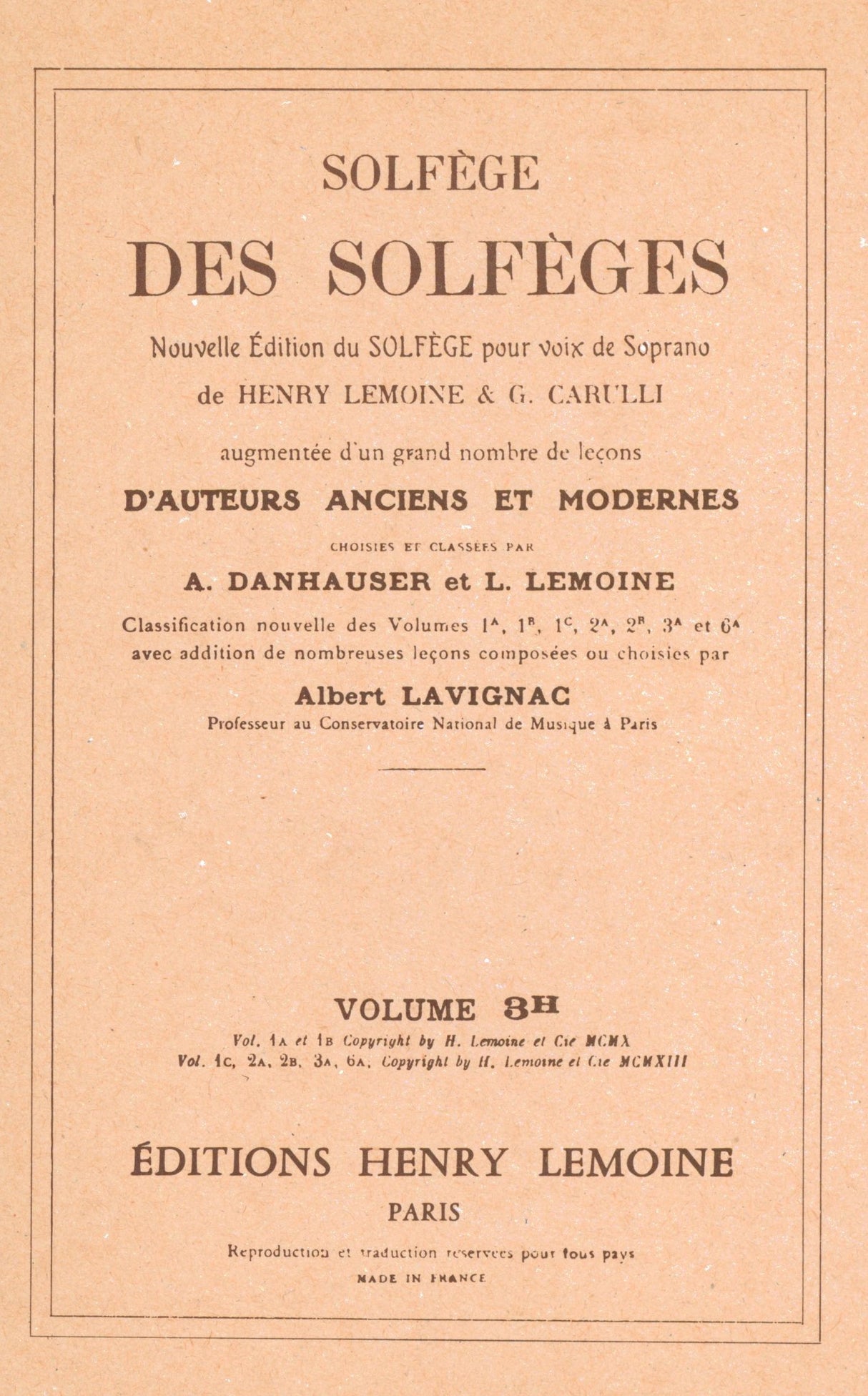 Solfège des Solfèges - Volume 3H