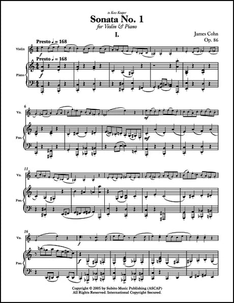 Cohn: Violin Sonata No. 1